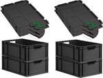 PROREGAL SuperSparSet 4x Eurobox NextGen Grip mit Scharnierdeckel & gr&uuml;nen