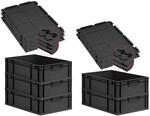 PROREGAL SuperSparSet 5x Eurobox NextGen Grip mit Scharnierdeckel & schwarzen
