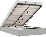 vidaXL Ottoman-Bett ohne Matratze Hellgrau 120x190 cm Samt, Bettrahmen,...