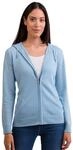 CASH-MERE.CH 100% Kaschmir Damen Kapuzenpullover | Hoodie mit Rei&szlig;verschluss