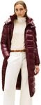 Tommy Hilfiger Damen Steppmantel Gloss Down Waist Maxi mit Stehkragen, Rot (Deep