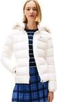 Tommy Jeans Damen Pufferjacke Basic Hooded Down Jacket mit Kapuze, Wei&szlig; (Ecru), 2XL