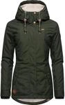 Ragwear Damen warme kurze Winterjacke mit Kapuze Monade Intl Dark Olive22 Gr. 5XL