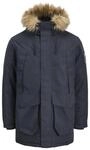 JACK & JONES Herren Jjcamp Faux Fur Parka Bf, Dark Navy, l