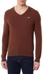 Gant Herren Extrafine Lambswool V-Neck Pullover, Mahogany Brown, L EU