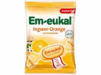 Em-eukal Ingwer-Orange Hustenbonbon zuckerfrei 75g – Aromatischer Ingwer und