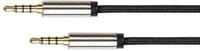 PYTHON Series PREMIUM Audio AUX 3,5 mm Klinkenkabel 4-pol - 1m - Vollmetallstecker