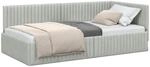 vidaXL Eckbettgestell mit Kopfteil Hellgrau 100 cm x 200 cm Samt, Schlafzimmer,