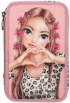 Depesche 13640 TOPModel Leoheart - Gef&uuml;llte 3-Fach Federtasche in Rosa, mit Model