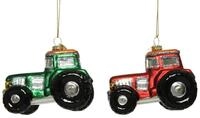 Christmas-Decorations Weihnachtskugeln Glas 9cm Traktor, 1 St&uuml;ck Sortiert