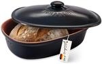 R&ouml;mertopf Brottopf oval MEDI 2,3 L Brotkasten Keramik klein, Schwarz | 30 x 21 x 15