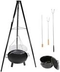 LEMODO Schwenkgrill mit Feuerschale, Dreibein Grill mit Grillrost, H&auml;ngegrill...