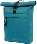 Walker Classic Rucksack Roll Top Emerald mit Hauptfach, Laptopfach, ergonomischen