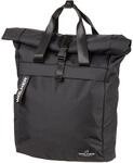 Walker Rolltop Rucksack schwarz mit Hauptfach, Laptopfach, Seitentasche,