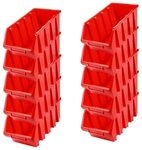 PROREGAL SuperSparSet 10x Sichtlagerbox 4 | HxBxT 15,5x20,4x34cm | Rot 