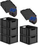 PROREGAL SuperSparSet 5x Eurobox NextGen Grip mit Scharnierdeckel & blauen