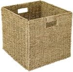 HMF Aufbewahrungskorb passend f&uuml;r KALLAX Regal, gro&szlig;er Korb geflochten aus...