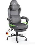 PixelPilot Gaming Stuhl Ergonomisch mit Fu&szlig;st&uuml;tze, Atmungsaktiver Stoff Gamer