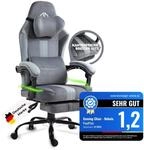PixelPilot Gaming Stuhl Ergonomisch mit Fu&szlig;st&uuml;tze, Atmungsaktiver Stoff Gamer