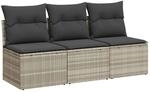 vidaXL Gartensofa mit Kissen 3-Sitzer, Sofa mit Staufach unter Sitzfl&auml;che,