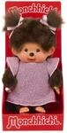 Sekiguchi 204052 - Original Monchhichi M&auml;dchen mit pinkem Glitzerkleid, ca. 20 cm