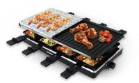 GOURMETmaxx 2-in-1 Raclette Set 8 Personen | Raclette mit Steinplatte und
