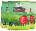 Verdurmax 3 x 1 kg Rasensamen - Hochwertige Mischung f&uuml;r 120m&sup2; dichten,