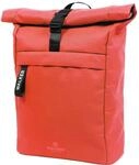 Walker Classic Rucksack Roll Top Flame mit Hauptfach, Laptopfach, ergonomischen