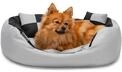 lionto Hundebett 4-in-1 mit Wendekissen aus robustem Oxford, 65x50 cm, Heimtierkissen