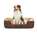 lionto Hundebett 2-in-1 in Wildlederoptik, 110 x 80 cm, Braun/Beige | Wendbares,