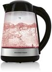 GOURMETmaxx Glas-Wasserkocher LED-Farbwechsel 1,7l 2200W schwarz/Edelstahl