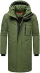 STONE HARBOUR Herren warmer Wintermantel lang mit abnehmbarer Kapuze und magnetischer