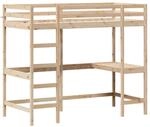 vidaXL Hochbett mit Schreibtisch, Bett f&uuml;r Kinder ab 6 Jahren, Stockbett mit