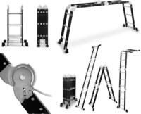 DRABEST - Gelenkleiter 4x3 Sprossen - aus Aluminium und Stahl - Klappleiter,