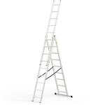 DRABEST - Home - Aluminium-Leiter - 3x9 Sprossen - Max. 4,54 m lang - Max.
