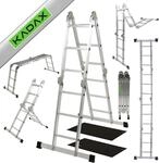 KADAX Aluminium Mehrzweckleiter 12 Stufen, Klappleiter bis 150 kg,