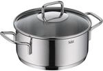 Silit Extra Cook, Bratentopf 20 cm mit Glasdeckel, Innenskalierung, breiter