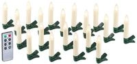 Lunartec LED Weihnachtsbaumkerzen: 20er-Set LED-Weihnachtsbaum-Kerzen mit