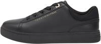 Tommy Hilfiger Damen Cupsole Sneaker Casual aus Leder, Schwarz (Black), 37