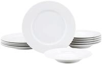 CreaTable, 24641, Serie Polo Weiss, 12-teiliges Geschirrset f&uuml;r 6 Personen,
