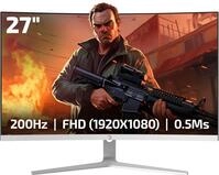 GAMEPOWER Vivid T50 Curved 27 Zoll Gaming Wei&szlig; Monitor,200Hz, Full HD 1920x1080p, VA