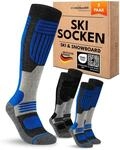 sockenkauf24 Herren Merino Skisocken 43-46 (2 Paar) Thermo Winter Kniestr&uuml;mpfe mit