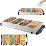 Steinborg&reg; Buffetw&auml;rmer XXL elektrische Warmhalteplatte mit Deckel Speisew&auml;rmer