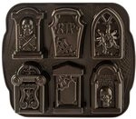 Nordic Ware Backform Tombstone Cakelet Pan Aluminium Braun, 28,7cm x 28,2cm, NW 91848