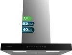 Cecotec Dunstabzugshaube 60 cm Flux TT 605500 Glas Schwarz A++. 70W, Front schwarzem