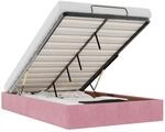 vidaXL Ottoman-Bett ohne Matratze Rosa 120x200 cm Samt, Bettrahmen, Bettgestell...