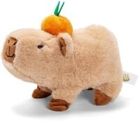 Simba PetZoo Capybara Stofftier &ndash; mit Orange auf dem Kopf, l&auml;uft und Macht s&uuml;&szlig;e