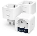 Hama WLAN Steckdose, 3er Pack (mit Matter Smart Home, universal, WLAN gesteuerte
