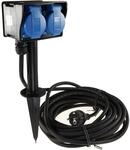 Chilitec Gartensteckdose 2-Fach Au&szlig;ensteckdose, 10m Kabel | IP44, 230V, H07RN-F