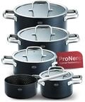 R&Ouml;SLE EBONIC Topfset Induktion 5 teilig &ndash; Kochtopf Set Edelstahl mit Deckel...
